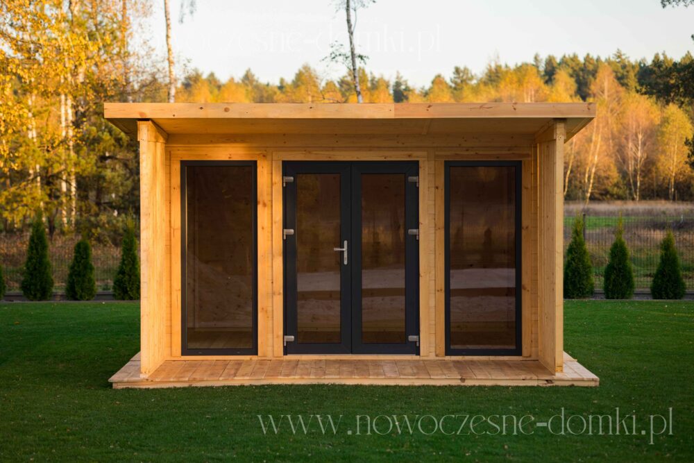 Wooden summer house in a modern style