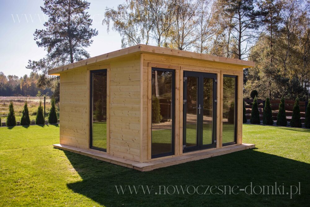 Holzgartenpavillon verglast - ideales Büro für ein Grundstück