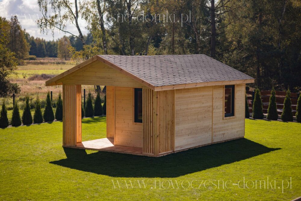 Nowoczesny drewniany domek ogrodowy na działkę lub posesję - Wyjątkowe miejsce relaksu i wypoczynku.